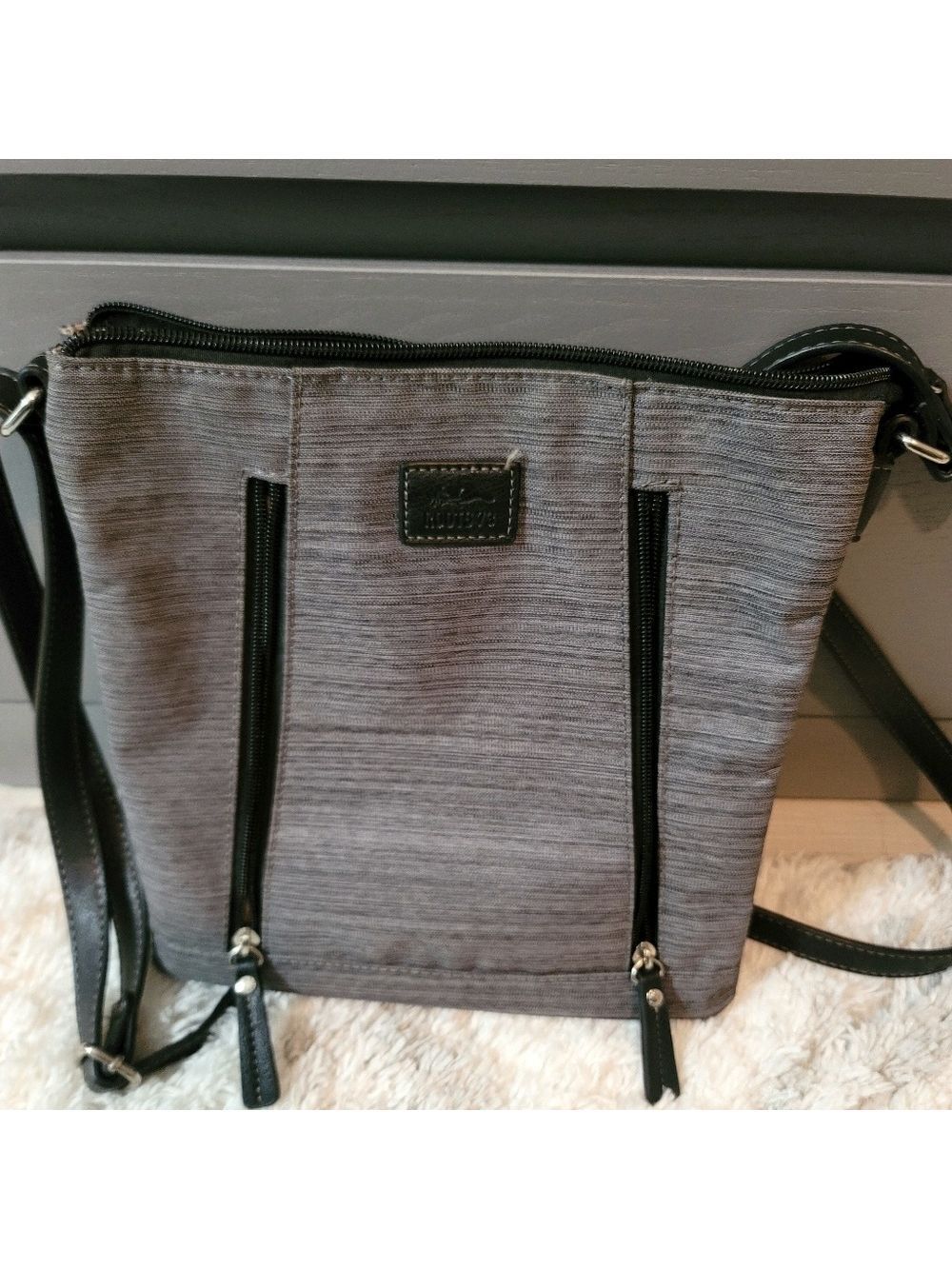 Roots 73 Double Zip Crossbody Shoulder Bag